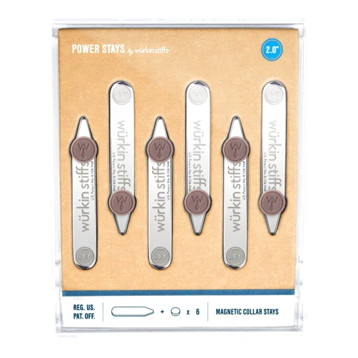 Würkin Stiffs Power Stays Magnetic Collar Stays|Power Stays with Storage Case | Metal Shirt Collar Stays for Men Clothing