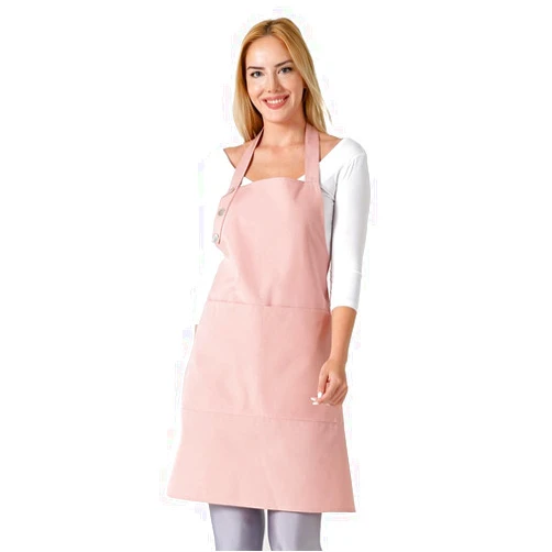 TOSHE Kitchen Apron Waterdrop Resistant Cotton Apron with adjustable Aprons for Women with Pockets 10 Color option Cooking Powder Pink Apron (Powder Pink)