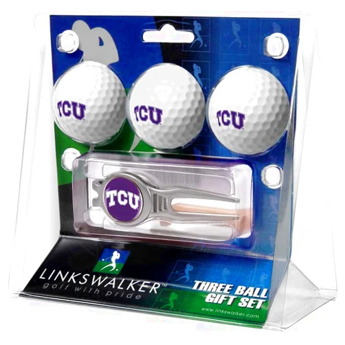 LinksWalker Collegiate Regulation Size 3 Golf Ball Gift Pack with Kool Divot Tool