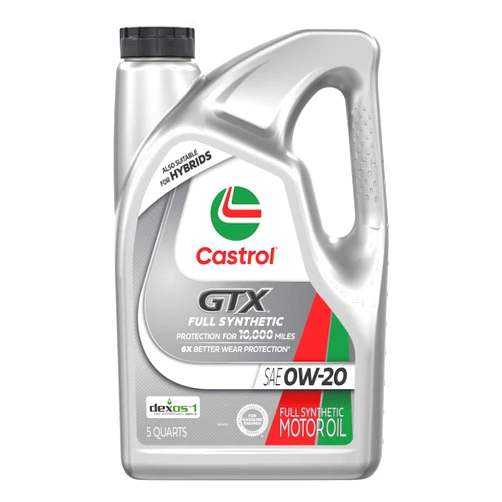 Castrol GTX Full Synthetic 0W-20 Motor Oil, 5 Quarts