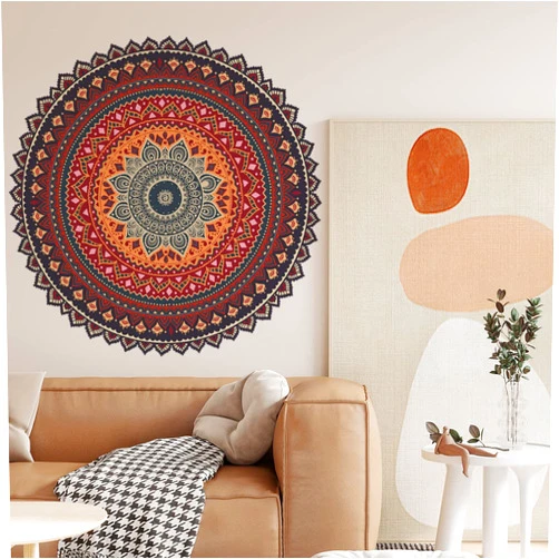 Generic 23.6 X23.6 Inch Mandala Wall Decal Boho Mandala Wall Sticker Mandala Flower Wall Stickers Removable Vinyl Lotus Wall Art Mural for Yoga Meditation Living Room Bedroom Tv Sofa Background Decoration