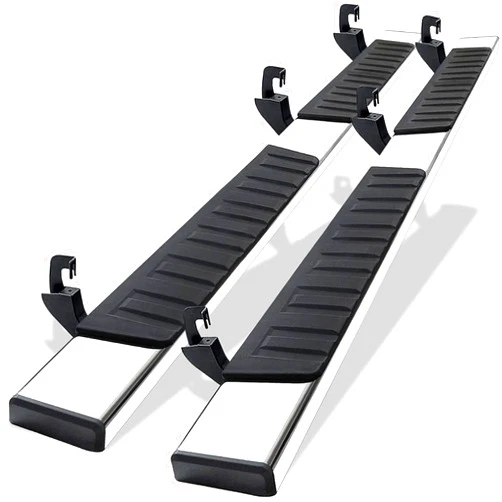 COMNOVA AUTOPART COMNOVA 6 Inches Double Cab Running Boards Compatible with 2007-2018 Chevy Silverado/GMC Sierra 1500 Extended Cab, 2007-2019 Silverado/Sierra 2500HD 3500HD, Stainless Steel Silverado Running Boards.