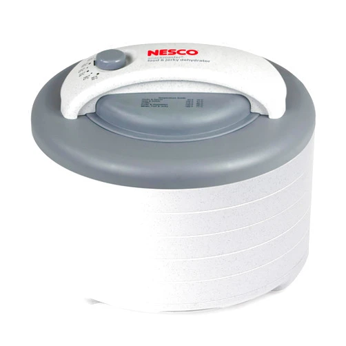 Nesco FD-61WHCK Snackmaster Encore Food Dehydrator with Jerky Gun Kit for Great Snacks and Jerky, 6 Trays, Gray, 1 Count (Pack of 1),White