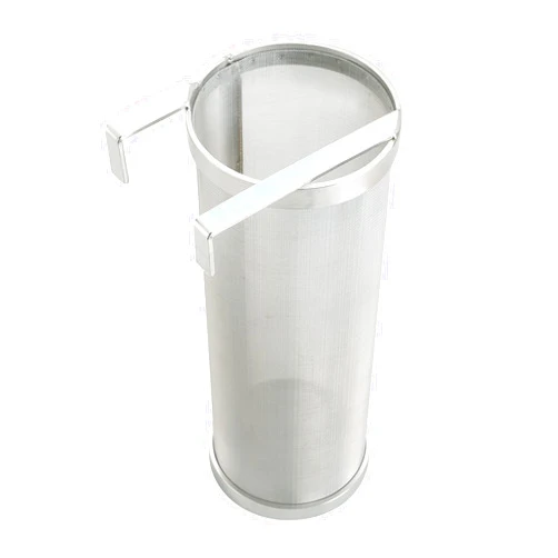 FLKQC Hop Filter 4 x 10 Inch Hop Spider 300 Micron Mesh Stainless Steel Strainer for Home Beer Brewing Kettle Homebrew Hop Strainer