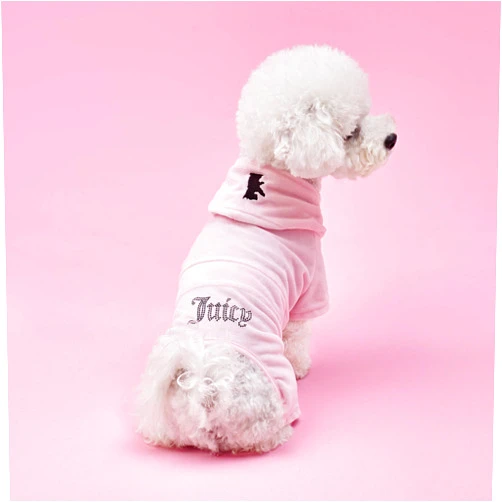 Juicy Couture Hooded Pet Juicy Bling Velour Tracksuit Chest 16 inches for Small Dogs and Cats - Pink - XS/S