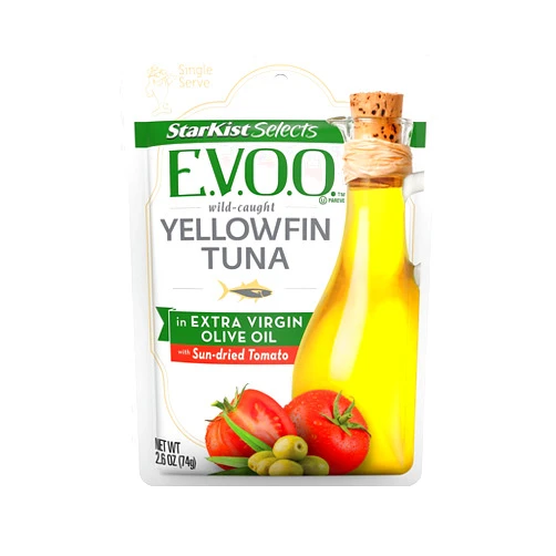 StarKist E.V.O.O. Yellowfin Tuna in Extra Virgin Olive Oil with Tomato Basil, 2.6 Oz, Pack of 24