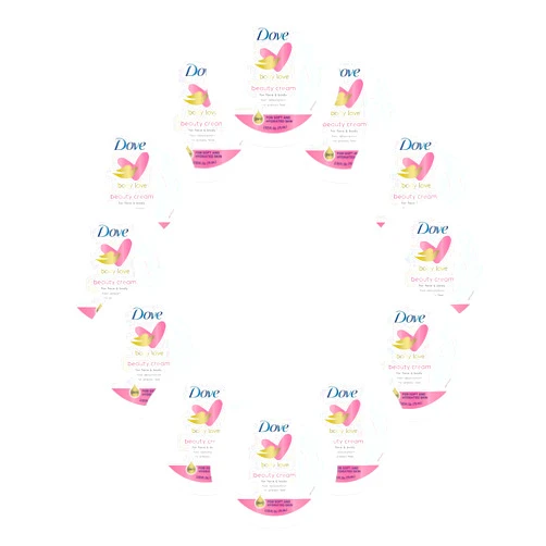 Dove Nourishing Body Care, Face, Hand, and Body Beauty Cream for Normal to Dry Skin Lotion for Women with 24-Hour Moisturization, 12-Pack, 2.53 Oz Each Jar