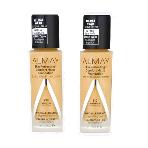 Almay Pack of Almay Skin Perfecting Comfort Matte Foundation, Warm Tan 210