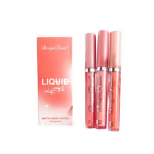 Xiahium Gifts for Women, 3 Pcs Lip Gloss Set Velvety Mist Moisturize Lip Tint Nude Shades Long Lasting Highly Pigmented Liquid Lipstick Set Gifts