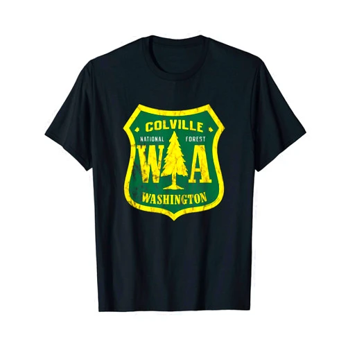 Colville National Forest Shield Colville National Forest Washington Shield Vintage Look T-Shirt
