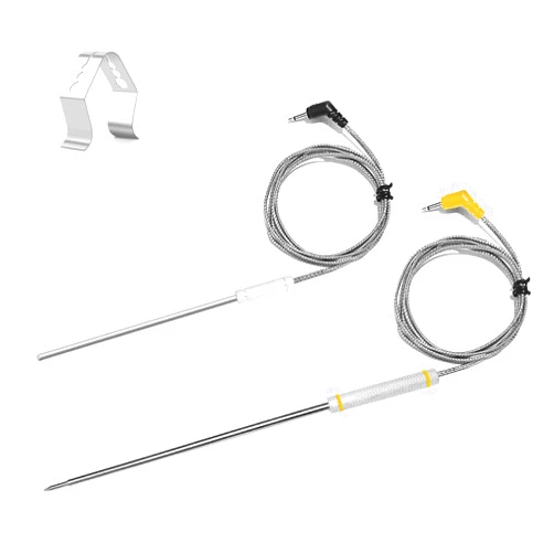 SOVOS 2-Pack Replacement Probe for Thermopro TP20 TP25 TP08 TP930 TP829 TP910 TP826 with Probe Clip Holder, Thermopro Replacement Meat Probe Ambient Probe for TP20 TP25 TP27 TP16 TP08 TP17 TP07 TP17H TP28