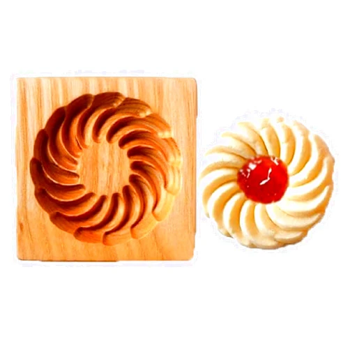 VOKOZK Tostonera En Forma De Rosa, Tostonera Plantain Press, Rose Tostones Press, Rose Tostonera, Tostones Plantain Press Rose, 3D Carved Wooden Cookie Mold, Wooden Cookie Cutter Embossing Mold (I)