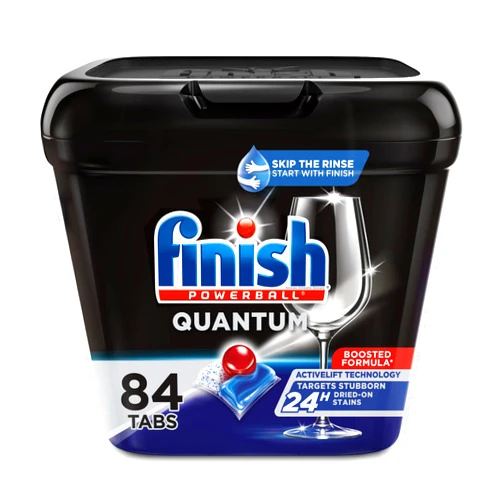 FINISH Quantum Powerball, Dishwasher Pods, Dishwasher Detergent Liquid, Dishwasher Soap, Advanced Clean & Shine, 84ct Dishwasher Tablets
