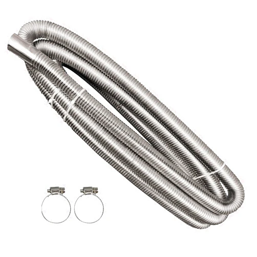 UXELY Stainless Steel Spiral Universal Exhaust Pipe Parking Air Heater Fuel Tank Diesel Gas Vent Hose(300cm/118.11in)