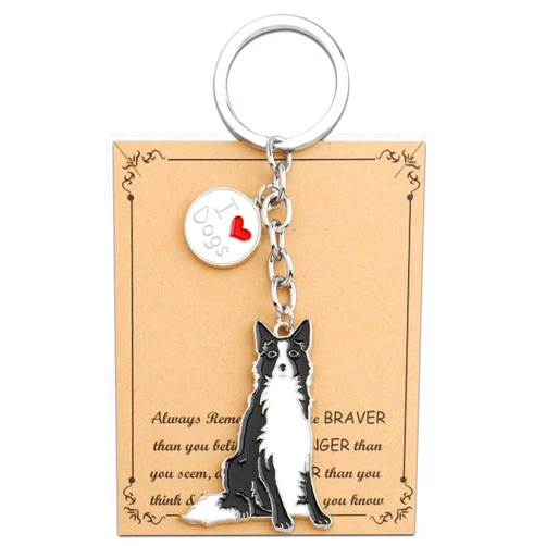 FUSTMW Border Collie Gift Keychain Dog Lovers Gift Border Collie Owner Gift Border Collie Mom Dad Gift Border Collie Key Ring
