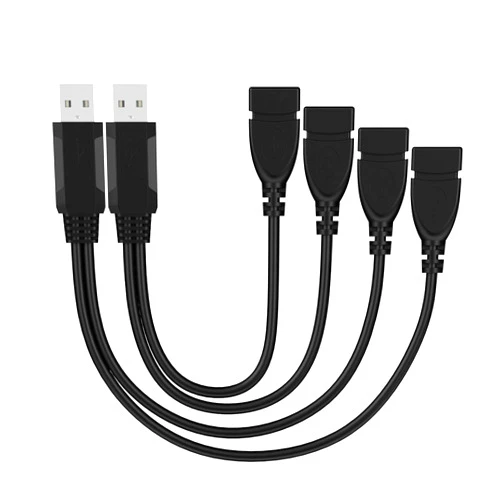Paloxy USB Splitter,USB Charger Cable,USB 2.0 A Male to 2 Dual USB Female Jack Y Splitter Hub Power Cord Extension Adapter Cable， for Laptop/Car/Data Transmission/Charging Etc.(2 Pack)
