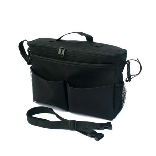 J.L. Childress Cool 'N Cargo Stroller and Wagon Cooler and Organizer - Universal Fit - Insulated - Attaches to Strollers, Wagons, Walkers and Wheelchairs - Large Capacity - Black