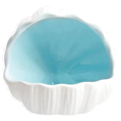 PENCK Betta Fish Tank Accessory Decor Cute Ceramic Aquarium Cave Shell Shape Fish House Hideout Ornament for Shrimp Fish Hiding Playing (Blue)
