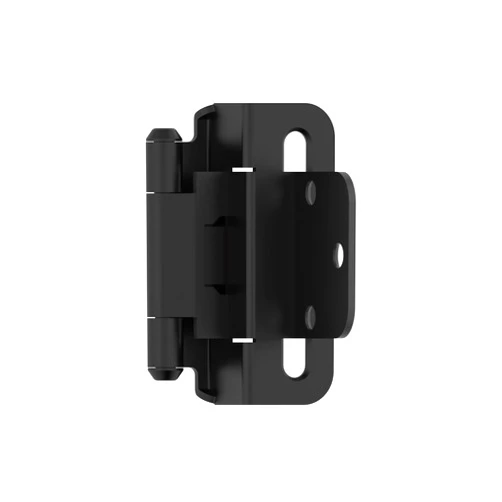 Amerock BPR7565FB Cabinet Hinge 3/8 in (10 mm) Inset Self Closing Partial Wrap Matte Black Kitchen Cabinet Door Hinge 1 Pair Functional Hardware
