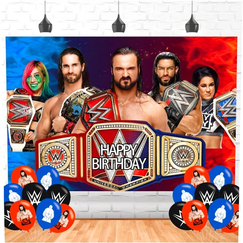 Ezcpigei Wrestling Birthday Decorations,Wrestling Boxing Match Backdrops for Party Decorations Supplies,Boxing Happy Birthday Banner Backdrop for Party Supplies (5x3ft)
