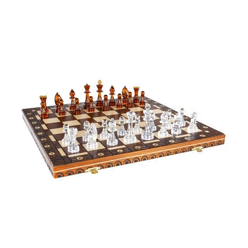Chess and games shop Muba Amber 6EF Handmade Wooden Chess Set 21 Inch Board with Chessmen- Storage Box to Store All The Pieces