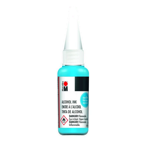 Marabu Alcohol Ink - Aqua Blue - Sail The Seas of Inspiration, Channeling The Calm and Serenity of a Gentle Ocean Breeze - 20ml Bottle