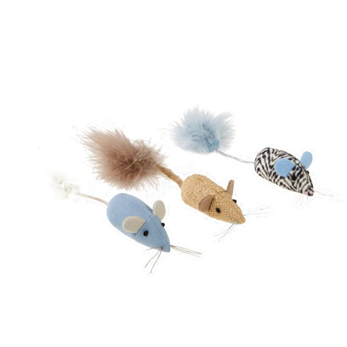 SmartyKat Instincts 3-Pack Catnip Caravan Mice Plush Cat Toys, Contains Catnip & Silvervine - Multicolor, 3-Pack