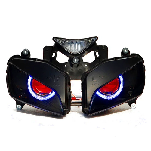 LMAHAP Red Demon Eye Blue Angel Halo Headlight Assembly For Honda CBR1000RR 1000RR 2004 2005 2006 2007