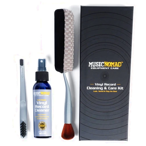MusicNomad Next Level Vinyl Record Cleaning & Care Kit - 6 'n 1 Includes Large 120ml Cleaner Solution, Clean/Dry/Dust Brush, Stylus Cleaner Brush, Premium Pad Cleaner & Storage Box (MN890)