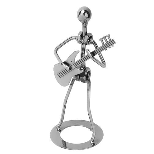 Garosa Metal Musician Player Small Iron Sculpture Collectible Figurine Hand Soldering Home Decor Art Iron Statue Crafts Gifts