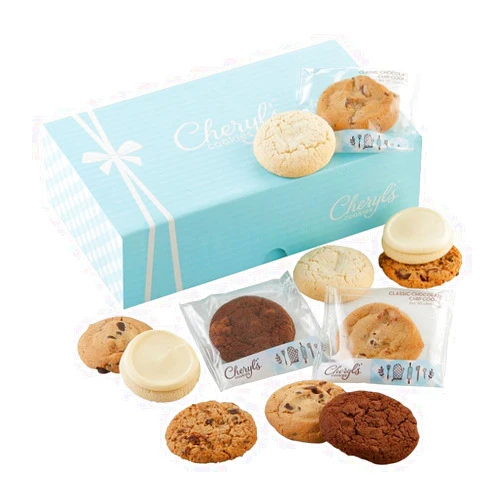 Cheryl's Cookies® Cookie Gift Baskets, Cookie Gift Box w/ 12 Assorted Cookies, Chocolate Chip, Oatmeal Raisin, Sugar & Buttercream Frosted Individually Wrapped, Gourmet, Handmade, Any Occasion