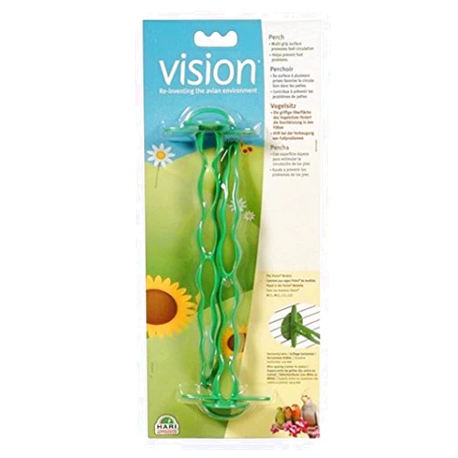 VISION Hari Vision Bird Cage Perch, Parakeet Perch, 2-Pack, Green, 83405