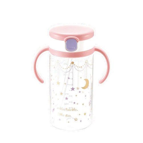 Richell Aqulea outing straw mug 320 pink