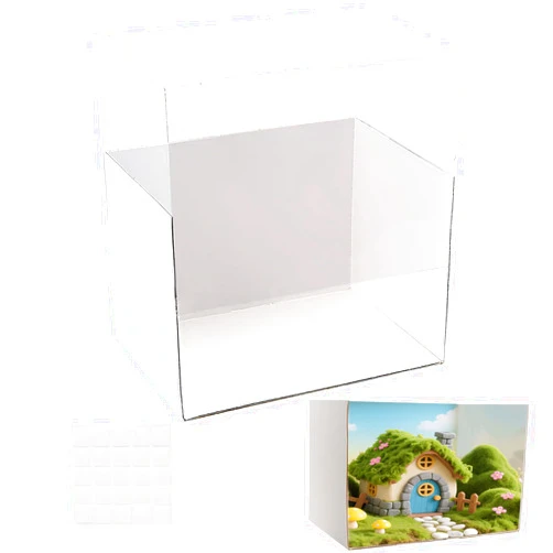 Farrdun 3Set Diorama Box Diorama Supplies Cardboard Diorama Kit Project Box with Transparent Lid, Display Box for Diorama School Project, 11.8 x 8.7 x 8.3 Inch