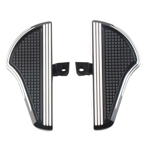 GZYF LIRU Motorcycle Foot Pegs Floorboard Rear Passenger For Harley Dyna Softail Electra Glide V-Rod, Black and White