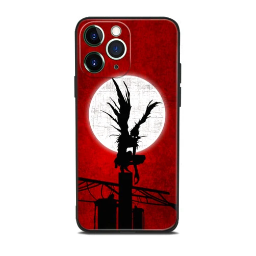 HEMINJYJEF Japanese Anime Design Pattern Non-Slip Shockproof Protective Manga Shell Cover Anti-Drop Cell Phone Cases (Ryuk Shinigami,for iPhone 11)