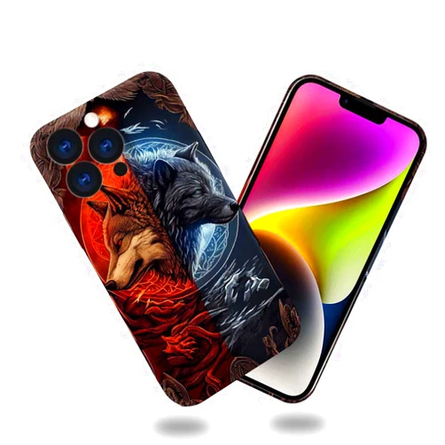 Yuning419 Case Compatible with iPhone 14 Pro Max Case,Ancient Wolf Legend 3D Design Phone Case,Stylish Durable Shockproof Raised Bumper Corners Case for 14 Pro Max 6.7 inch