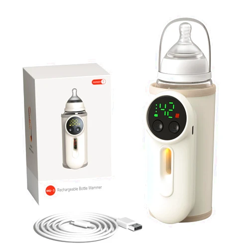 VVU&CCO Fast Heating Portable Bottle Warmer for Travel,Monitor Milk Volume,Leak-Proof,Fast Charging&Cordless,Can Use While Charging,Keep Nutrition Bottle Warmer on The Go