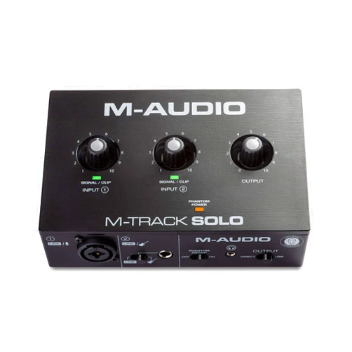 M-Audio M-Track Solo – USB Audio Interface for Recording, Streaming and Podcasting with XLR, Line and DI Inputs, Plus a Software Suite Included