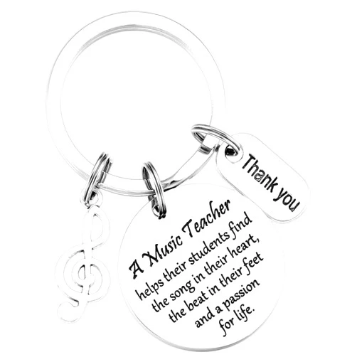 AHAETH Music Teacher Gifts Women Keychain For Men Male Funny Band Director Best Choir Music Note Keyring Music Teacher Keychain