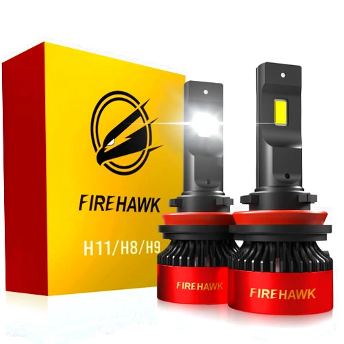 Firehawk H11/H8/H9/H16 LED Bulbs 40000LM 6000K Cool White, 5-Min Plug-N-Play Fog Light, Pack of 2