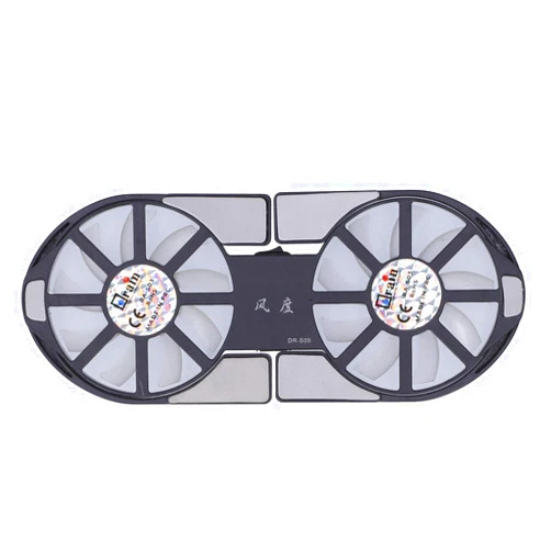 Heayzoki Laptop Cooler Cooling Pad,Portable USB Powered,4Color Laptop Cooling Pad,Foldable Notebook Cooler DualFan,Large Air Volume Radiator Heat Sink,with Blue LED Light(Black)