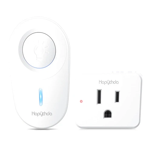 HAPYTHDA Remote Control Outlet,15A/1500W, 500 Feet RF Range Remote Light Switches Kit, No Wiring Needed Wireless Remote Outlet Switch for Light, Small Electrical Appliance, Compact Design, TUV Listed