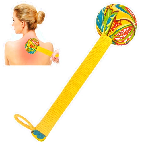 ZKKD Wormwood Massage Hammer, Lymphatic Drainage Hammer, Long Size Manual Body Massage Hammer, Back Knock Long Handheld Massage Hammer for Pain in Back/Waist/Legs/Shoulders/Neck (yellow