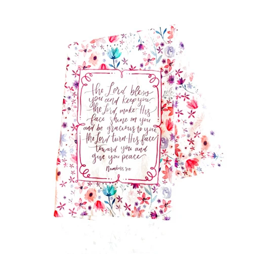 Elly and Grace Christian Kitchen Towels, Cute Religious Tea Towels for Decor & Cleaning, 100% Cotton 28 by 20 inches (The Lord Bless You)
