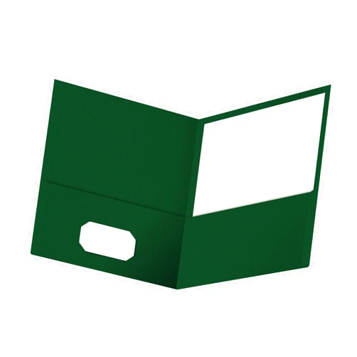 Oxford Twin-Pocket Folders, Textured Paper, Letter Size, Hunter Green, Holds 100 Sheets, Box of 25 (57556EE)