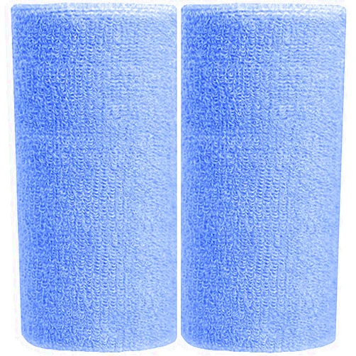 BBOLIVE 6' Inch Wrist Sweatband in 26 Different Neon Colors - Athletic Cotton Terry Cloth - Great for All Outdoor Activity(1 Pair)