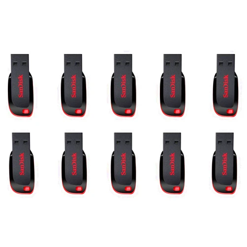 SanDisk 8GB Cruzer Blade USB 2.0 Flash Memory Drive SDCZ50-008G (10 Pack)
