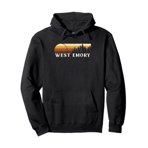 Vintage Retro West Emory, Tennessee West Emory, TN Vintage Evergreen Sunset Eighties Retro Pullover Hoodie