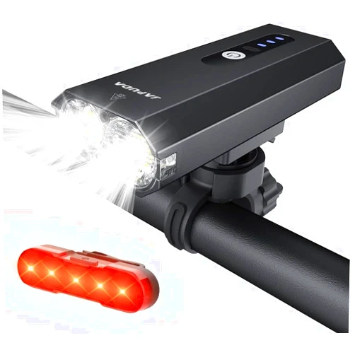 Japuda Super Bright 8000Lumens USB Rechargeable Bike Light Set, Super Bright 2LED Bike Lights Front and Back, Waterproof Bicycle Headlight Taillight for Cycling Road Mountain